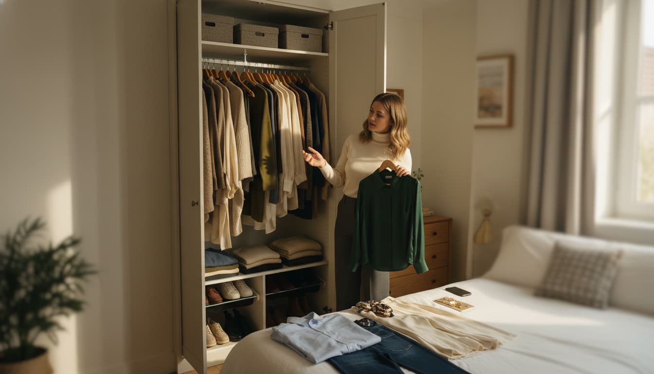IA do Tryoom sugerindo looks de um guarda-roupa curado