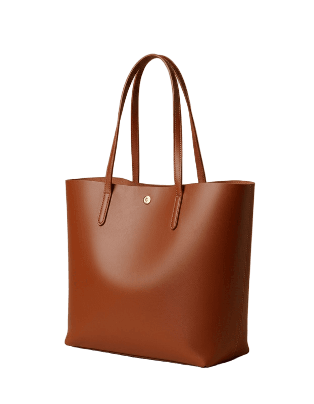Bolsa shopper de couro caramelo